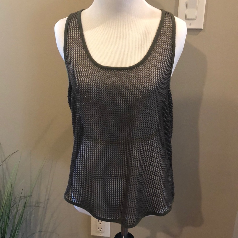 Free People size Small mesh Army green tank